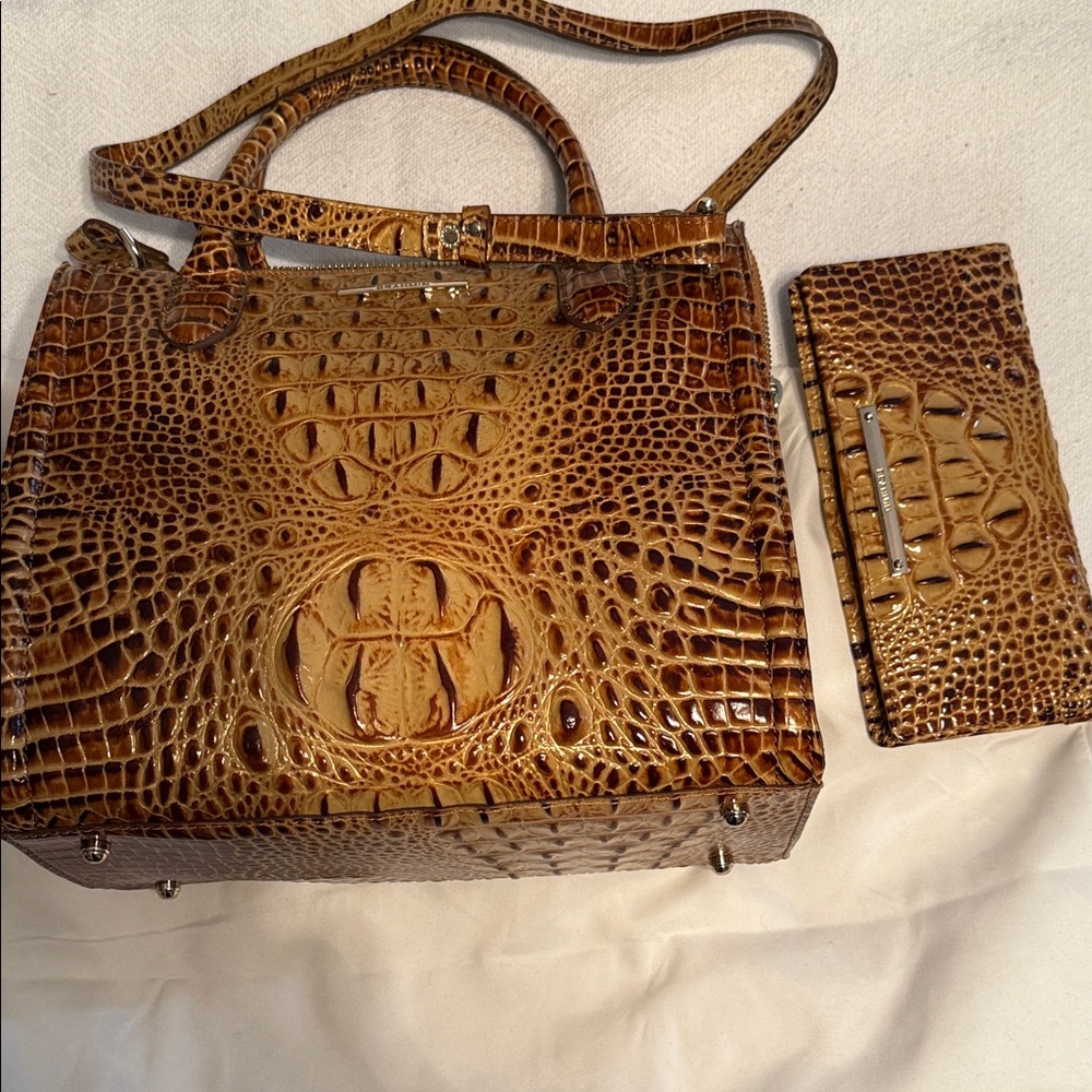 Brahmin Small Caroline Handbag and Wallet -Toasted Melbourne